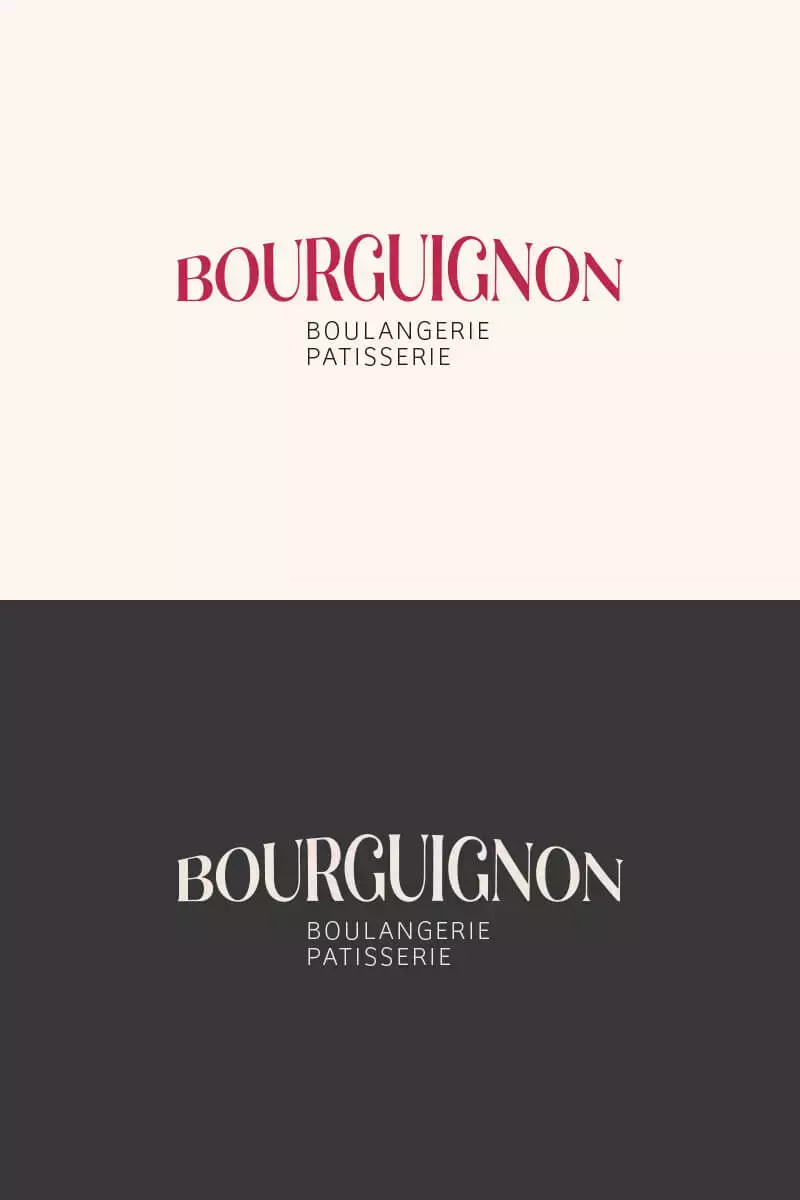 Logo typographique pour la marque Bourguignon.