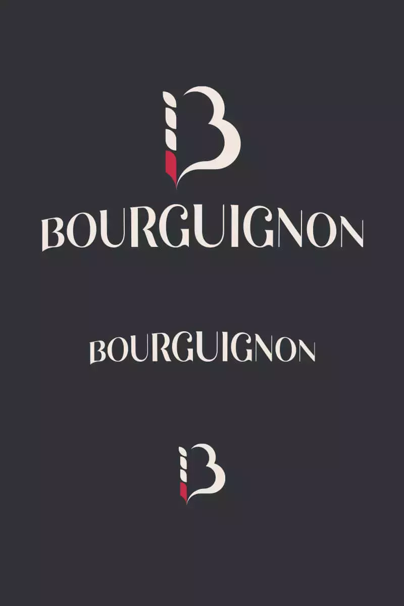 Logo officiel de la boulangerie Bourguignon sur fond fond foncé.