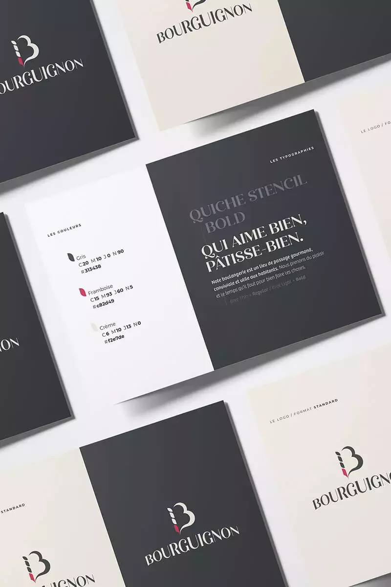 Mini charte graphique Boulangerie Bourguignon by Grid Design.