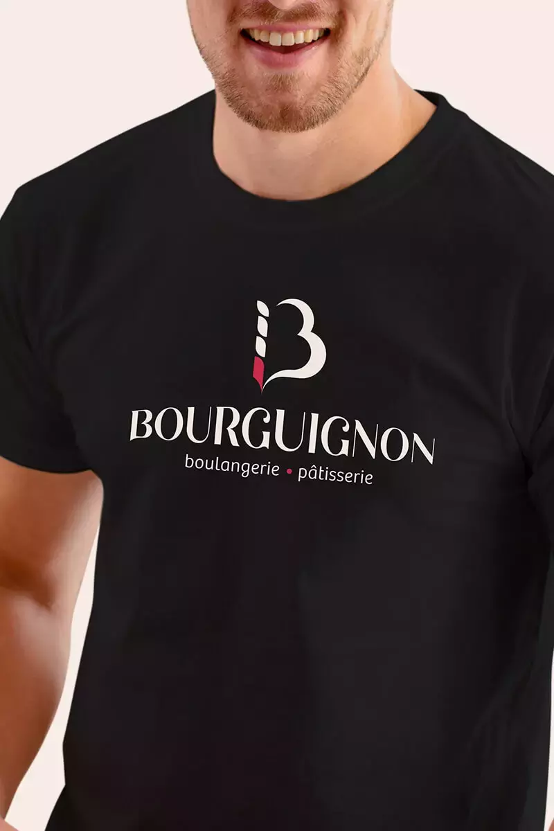 T-shirt avec le logo de la boulangerie Bourguignon.