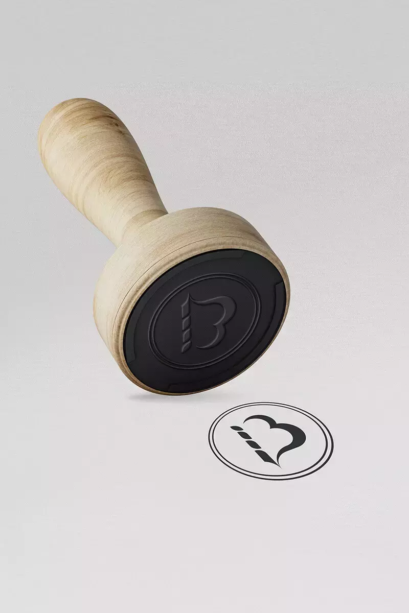Tampon fidélité avec logo gravé B pour Bourguignon.